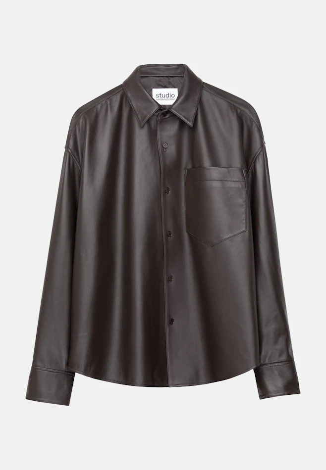 Oversized Overshirt Leder in Braun | Seidensticker Onlineshop