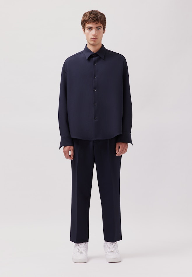 Oversized Chemise à la mode Uni dans Bleu Foncé | Boutique en ligne Seidensticker