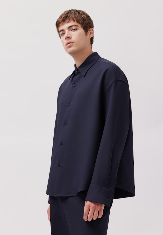 Oversized Fashion-Hemd Uni in Dunkelblau |  Seidensticker Onlineshop