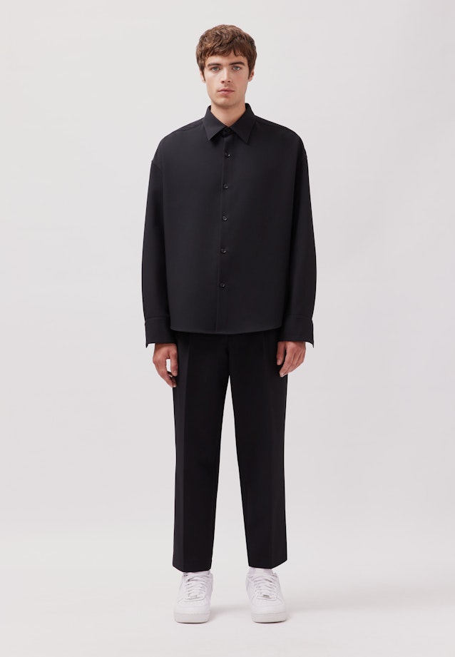 Oversized Fashion-Hemd Uni in Schwarz |  Seidensticker Onlineshop
