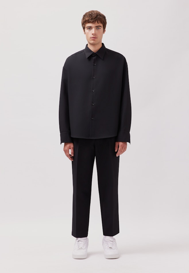 Oversized Chemise à la mode Uni dans Noir | Boutique en ligne Seidensticker