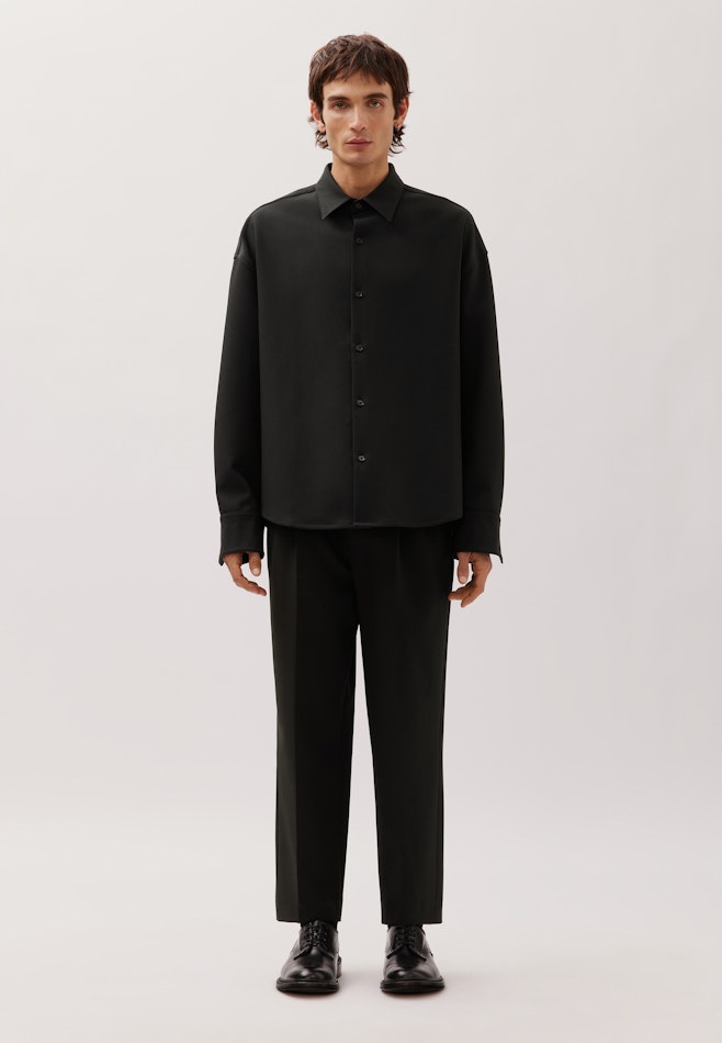 Oversized Boxy Overshirt in Schwarz | Seidensticker Onlineshop