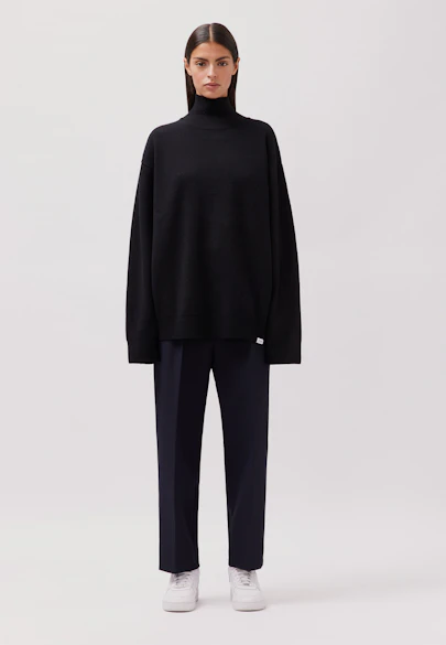 Stehkragenpullover mit Kaschmir in Schwarz |  Seidensticker Onlineshop
