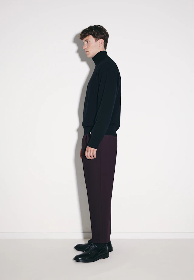 Stand Collar Sweater with Cashmere in Schwarz |  Seidensticker Onlineshop