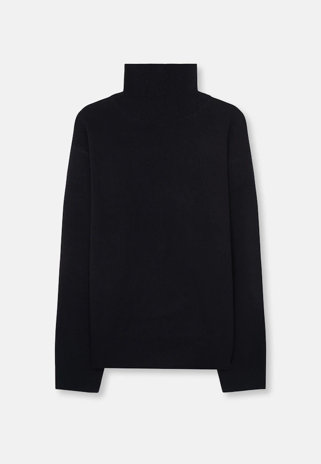 Stehkragenpullover mit Kaschmir in Schwarz | Seidensticker Onlineshop