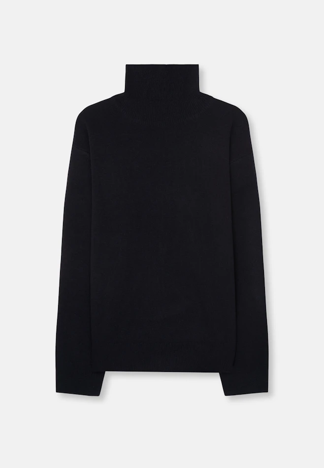 Stehkragenpullover mit Kaschmir in Schwarz | Seidensticker Onlineshop