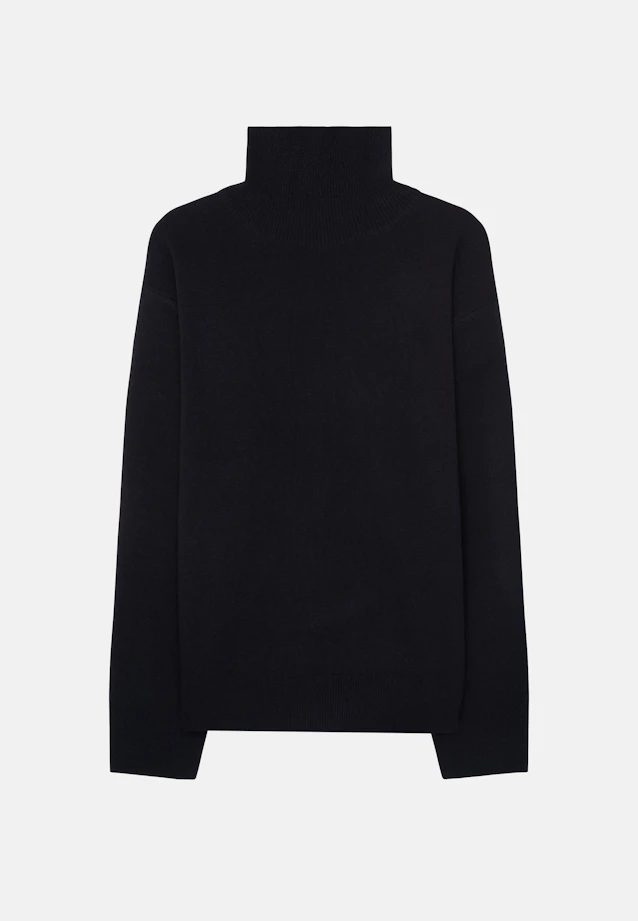 Stand Collar Sweater with Cashmere in Schwarz |  Seidensticker Onlineshop