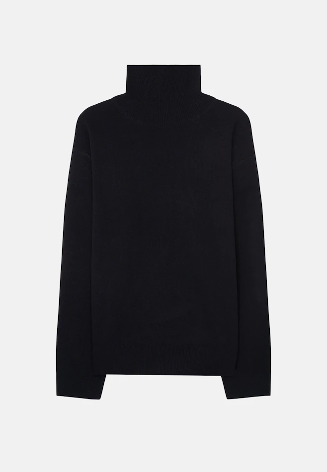 Stehkragenpullover mit Kaschmir in Schwarz | Seidensticker Onlineshop