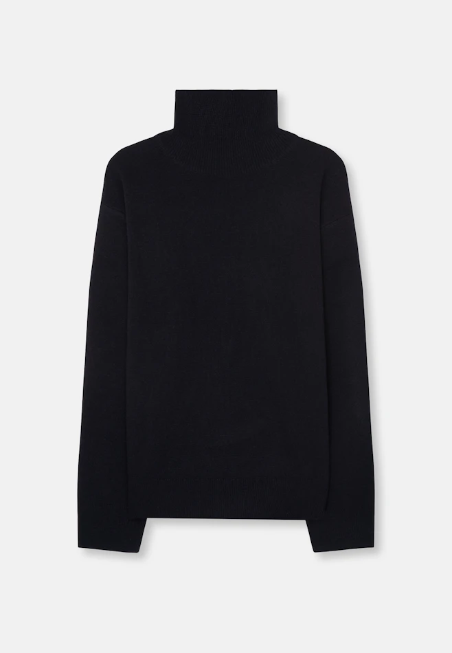 Stehkragenpullover mit Kaschmir in Schwarz | Seidensticker Onlineshop