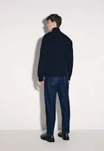 Stand Collar Sweater with Cashmere in Dunkelblau |  Seidensticker Onlineshop