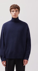 Stehkragenpullover mit Kaschmir in Dunkelblau |  Seidensticker Onlineshop