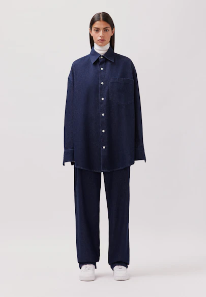 Oversized Overshirt aus Blue Denim in Dunkelblau |  Seidensticker Onlineshop
