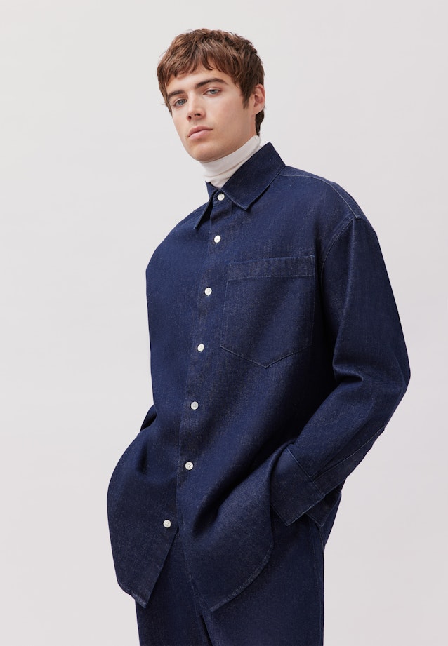 Oversized Unisex Hemd Denim in Dunkelblau |  Seidensticker Onlineshop