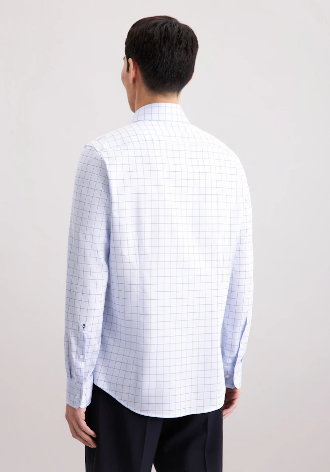 Slim Business Hemd Karo in Mittelblau | Seidensticker Onlineshop