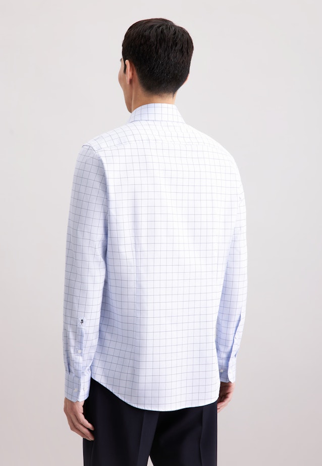 Slim Business shirt Check in Mittelblau |  Seidensticker Onlineshop