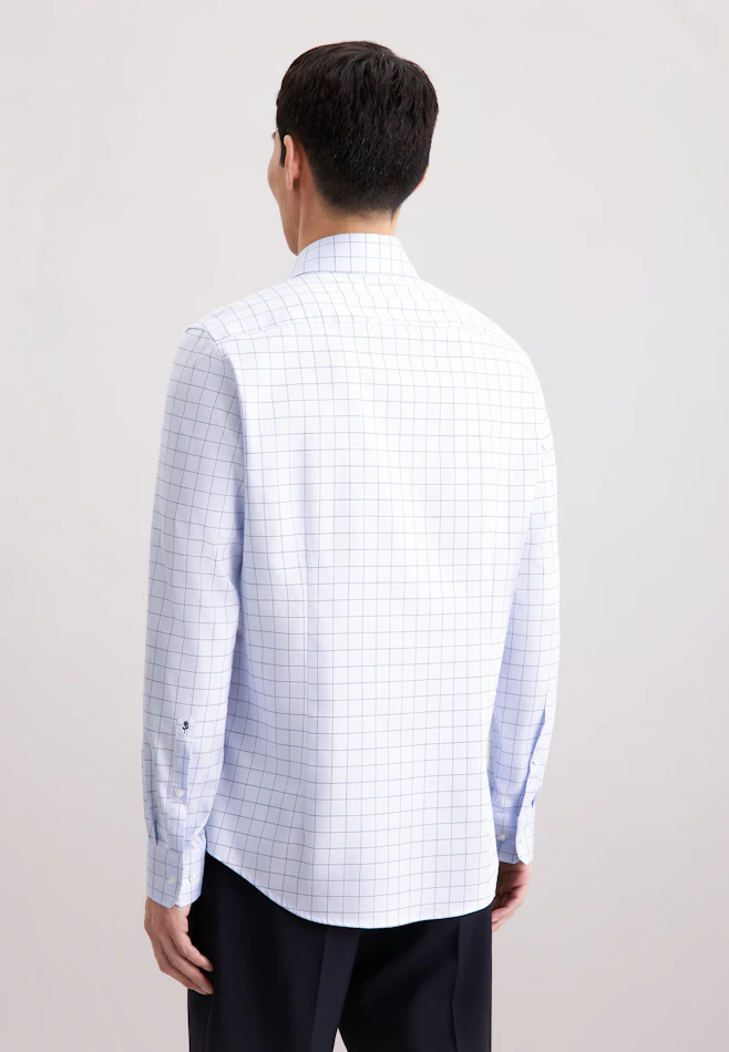 Slim Business shirt Check in Mittelblau | Seidensticker online shop