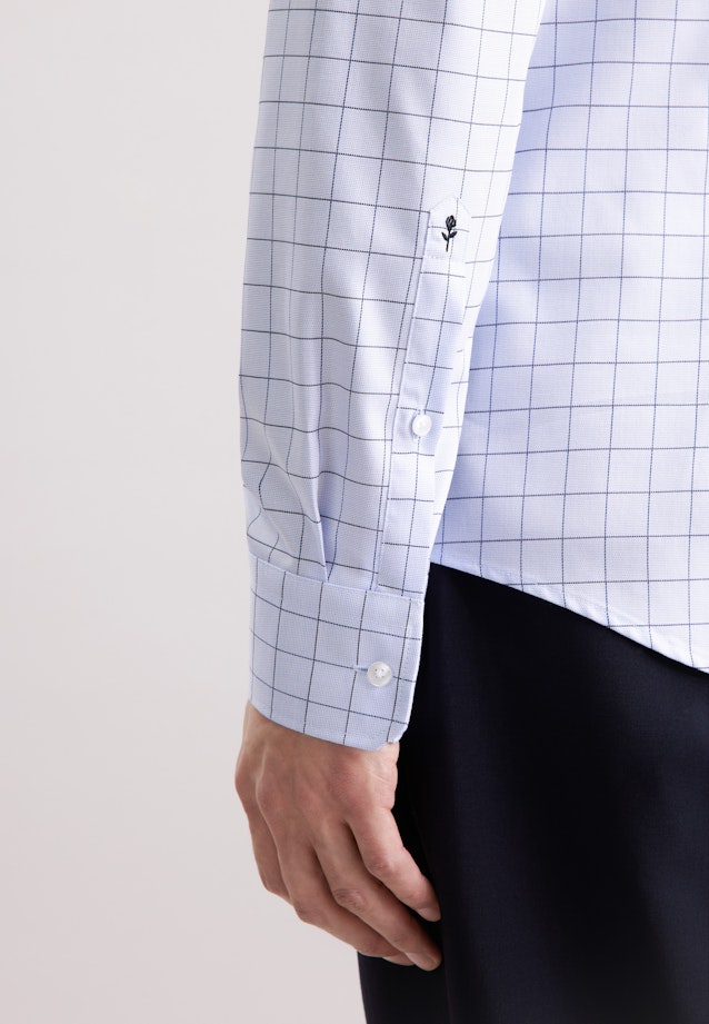 Slim Business shirt Check in Mittelblau |  Seidensticker Onlineshop