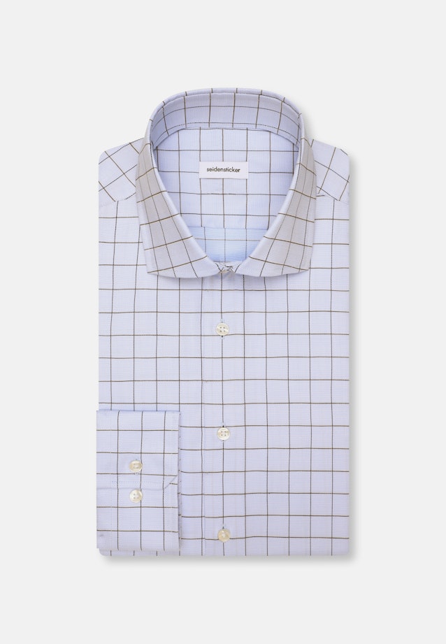 Slim Business shirt Check in Mittelblau |  Seidensticker Onlineshop