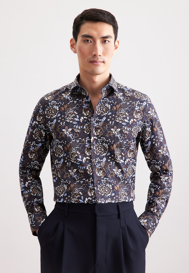 Slim Chemise d'affaires Floral dans Marron | Boutique en ligne Seidensticker
