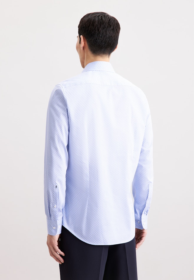 Slim Performance-Hemd Druck in Mittelblau | Seidensticker Onlineshop