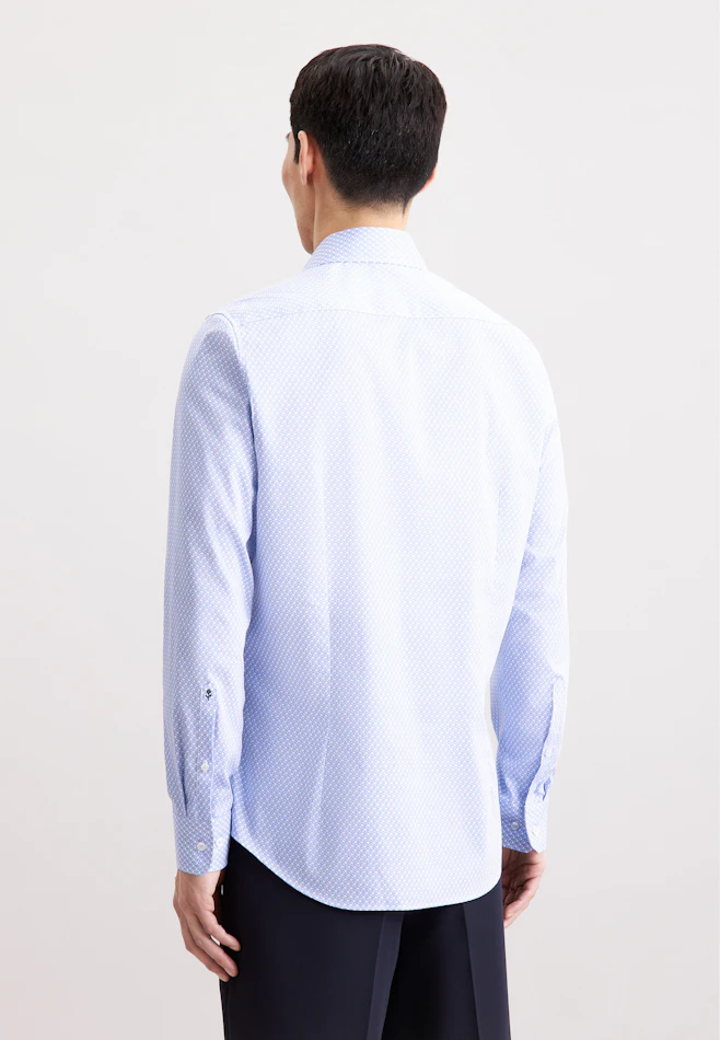 Slim Performance shirt Print in Mittelblau | Seidensticker online shop
