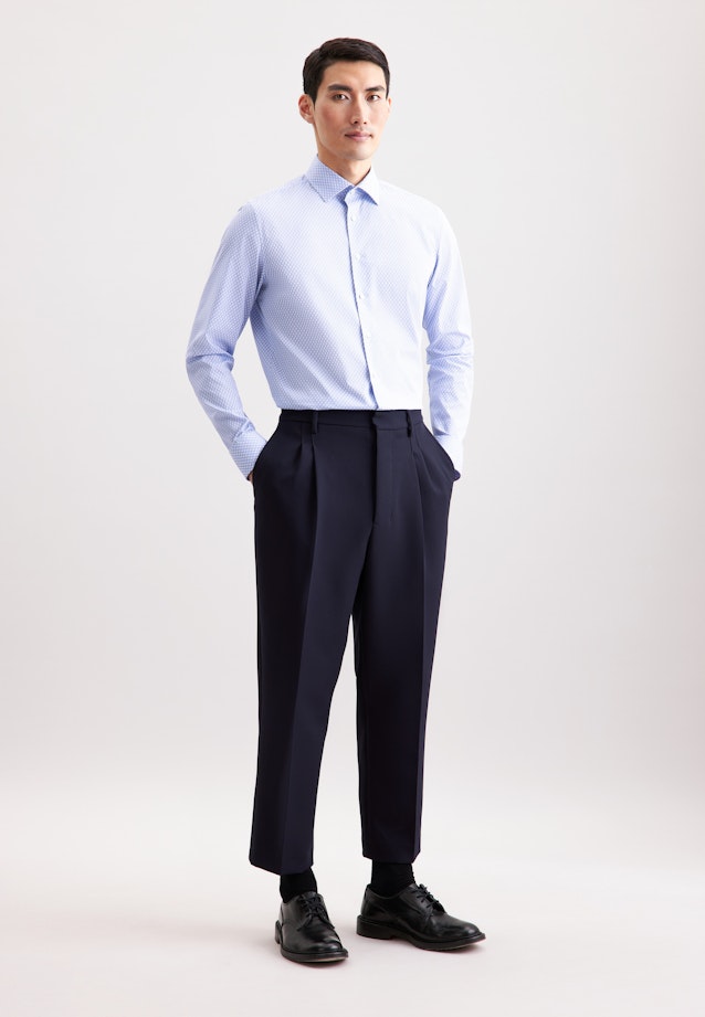 Slim Chemise Performance Imprimé in Bleu Moyen |  Seidensticker Onlineshop