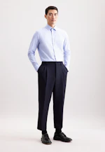 Slim Performance-Hemd Druck in Mittelblau |  Seidensticker Onlineshop