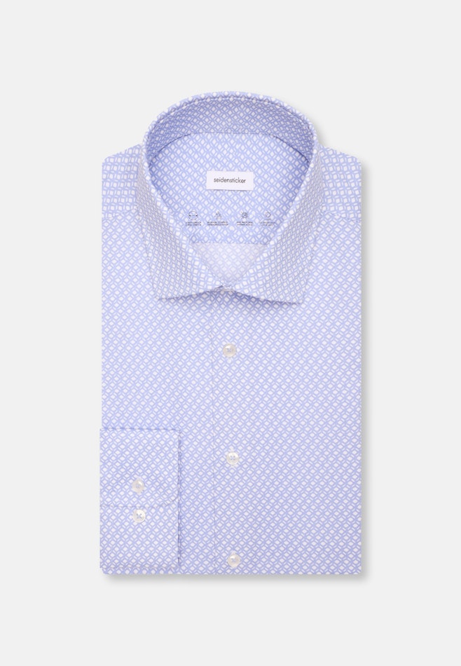 Slim Performance shirt Print in Mittelblau | Seidensticker online shop