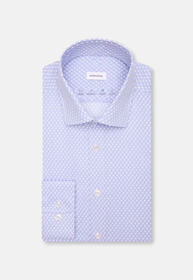 Slim Performance-Hemd Druck in Mittelblau |  Seidensticker Onlineshop