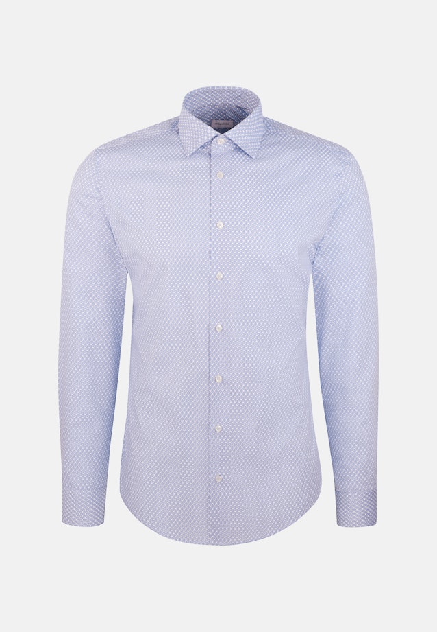 Slim Performance-Hemd Druck in Mittelblau |  Seidensticker Onlineshop