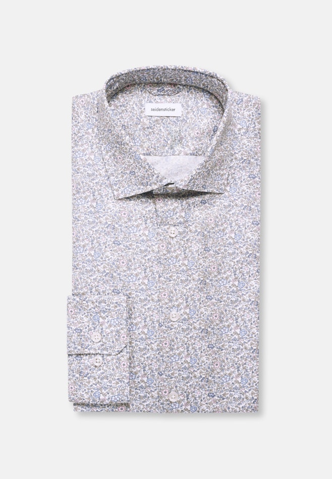 Slim Business Hemd Geblümt in Mittelblau | Seidensticker Onlineshop