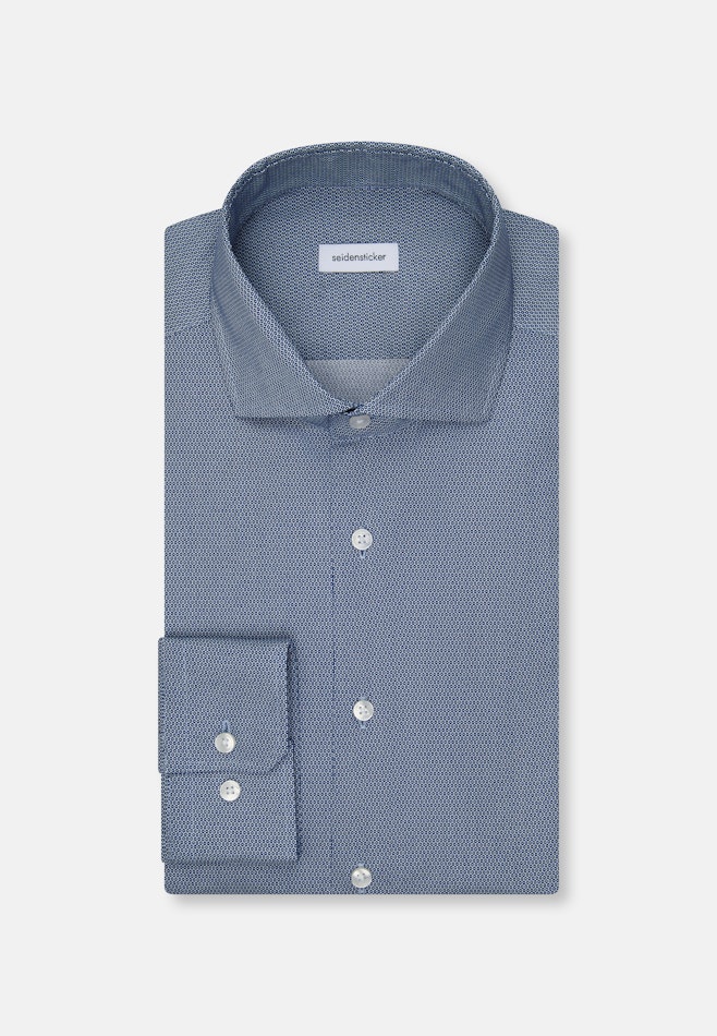 Regular Chemise d'affaires Imprimé dans Bleu Foncé | Boutique en ligne Seidensticker