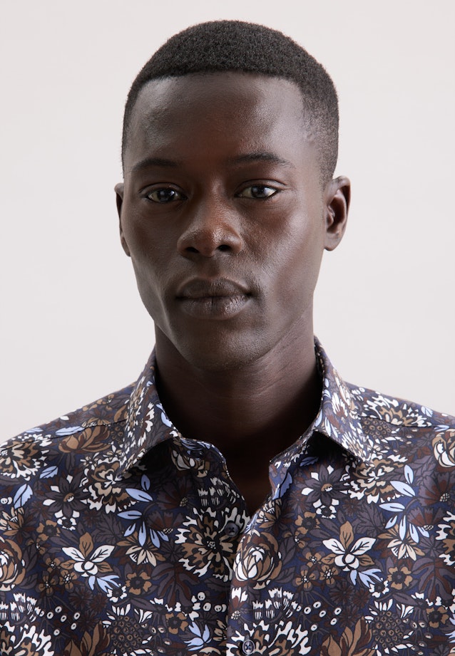 Regular Business shirt Floral in Braun |  Seidensticker Onlineshop