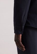 Regular Wattiertes Hemd Uni in Dunkelblau |  Seidensticker Onlineshop