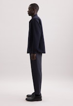 Regular Wattiertes Hemd Uni in Dunkelblau |  Seidensticker Onlineshop