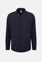 Regular Wattiertes Hemd Uni in Dunkelblau |  Seidensticker Onlineshop