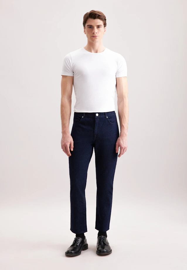 Regular 5-Pocket Denim Uni in Dunkelblau |  Seidensticker Onlineshop