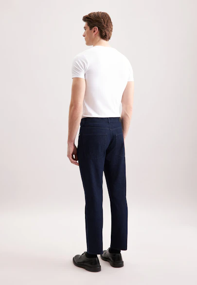 Regular 5-Pocket Denim Uni in Dunkelblau |  Seidensticker Onlineshop