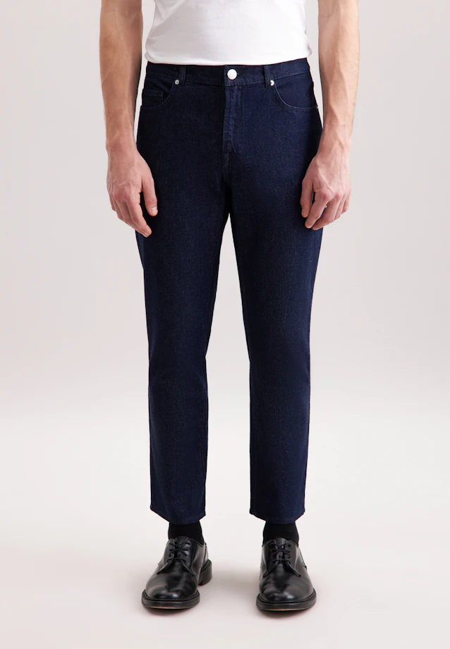 Regular 5-Pocket Denim Uni in Dunkelblau |  Seidensticker Onlineshop