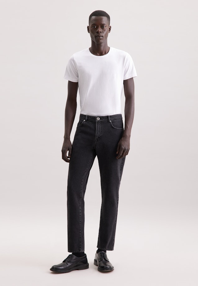 Regular 5-Pocket Denim Uni in Grau |  Seidensticker Onlineshop