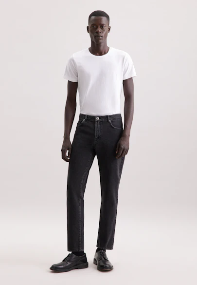 Regular 5-Pocket Denim Uni in Grau |  Seidensticker Onlineshop