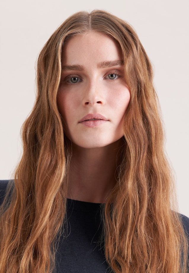 Feinstrickpullover aus Wolle und Seide in Dunkelblau |  Seidensticker Onlineshop