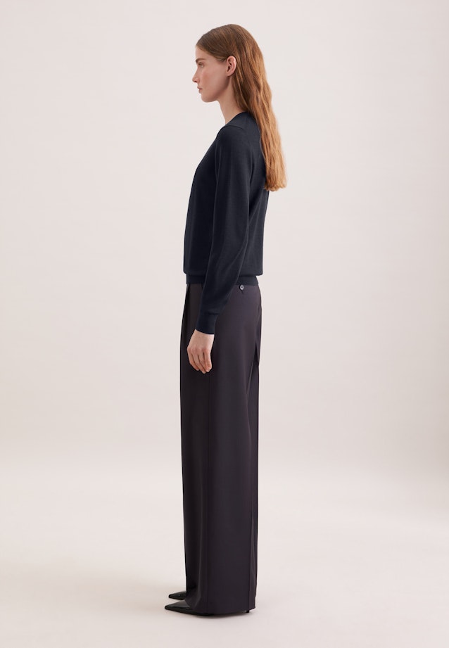 Feinstrickpullover aus Wolle und Seide in Dunkelblau |  Seidensticker Onlineshop