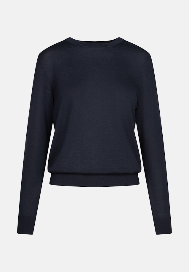 Fine knit sweater made of wool and silk in Navy |  Seidensticker Onlineshop