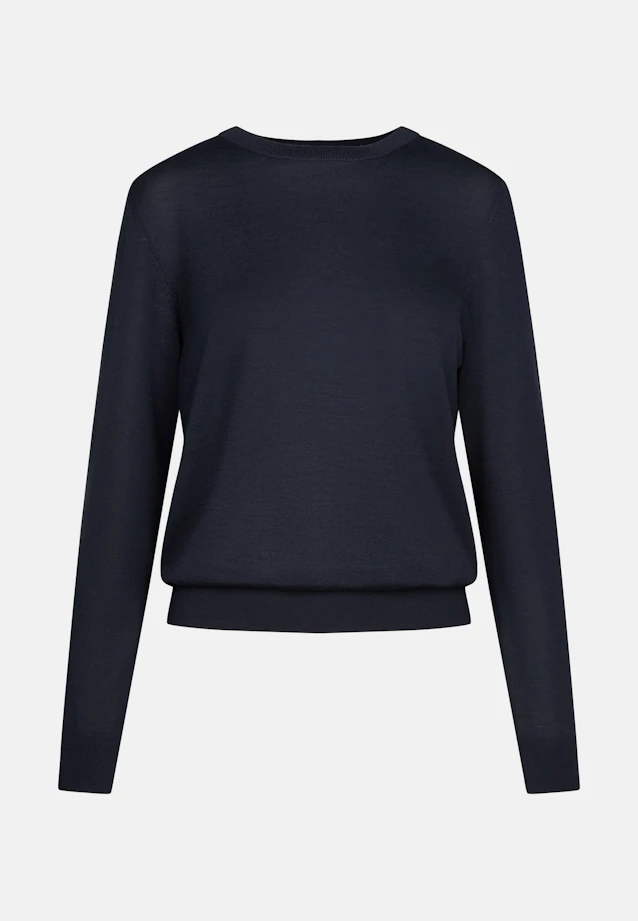 Feinstrickpullover aus Wolle und Seide in Dunkelblau |  Seidensticker Onlineshop