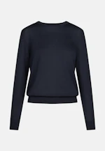 Feinstrickpullover aus Wolle und Seide in Dunkelblau |  Seidensticker Onlineshop