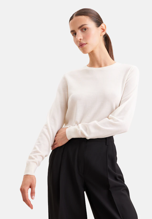 Feinstrickpullover aus Wolle und Seide in Ecru |  Seidensticker Onlineshop