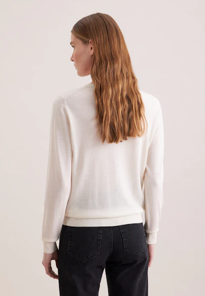 Feinstrickpullover aus Wolle und Seide in Off white |  Seidensticker Onlineshop