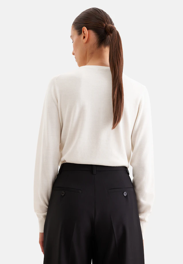 Feinstrickpullover aus Wolle und Seide in Ecru |  Seidensticker Onlineshop