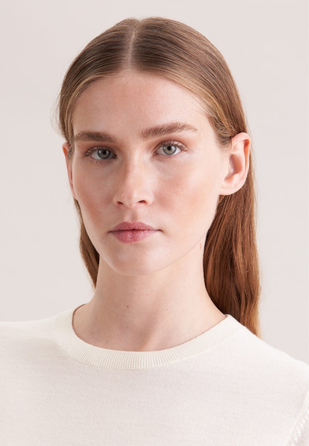 Un pull fin en tricot en laine et soie in Ecru |  Seidensticker Onlineshop